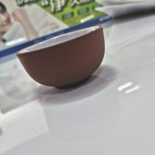 紫砂 六角煎茶碗 1084，【清韵】·盖碗·140cc 创意十足以橡果为钮粉浆红色橡果寓意